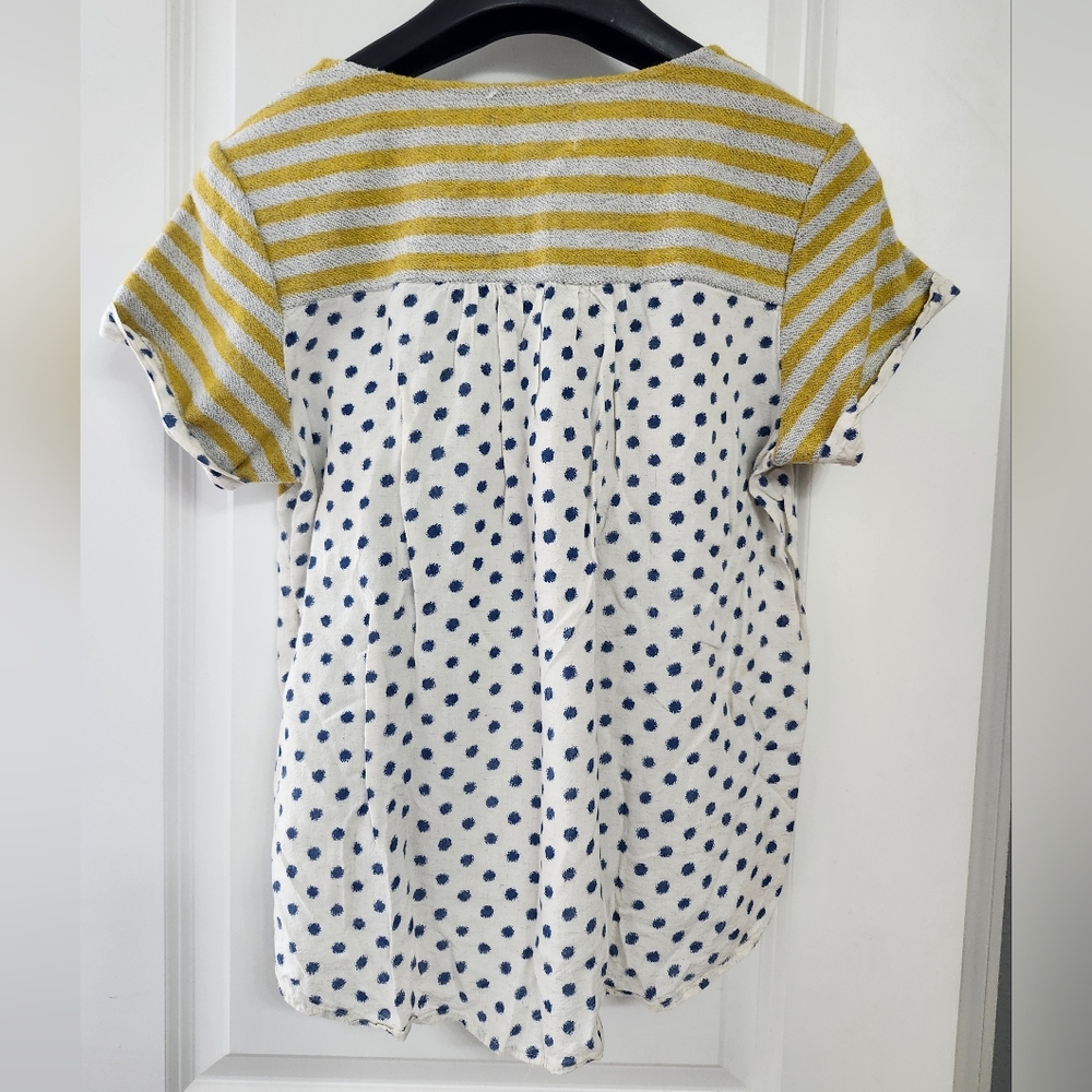 Comme Tol Striped Yellow and Gray Blouse Woman's Medium - Picture 3 of 6